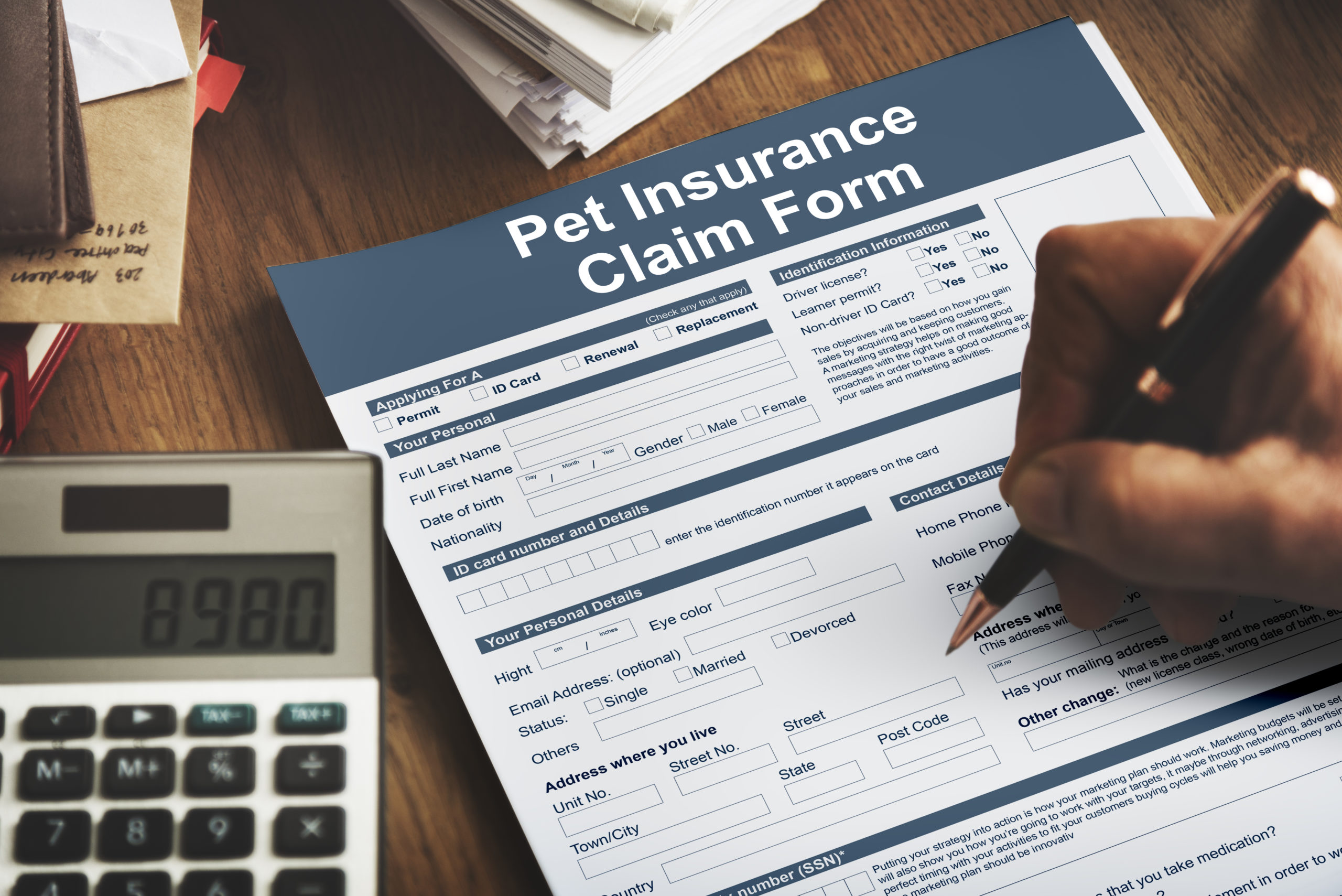 Pet health insurance claim form